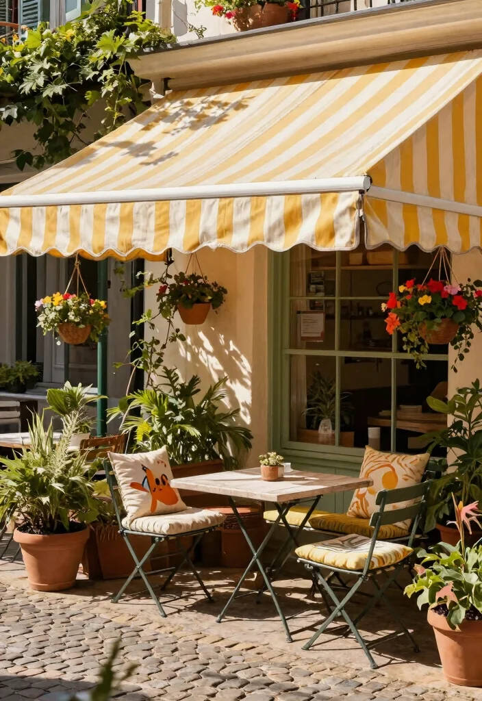 12 Beautiful Awning Canopy Ideas to Upgrade Your Patio 6. Vintage Canvas Awning 0