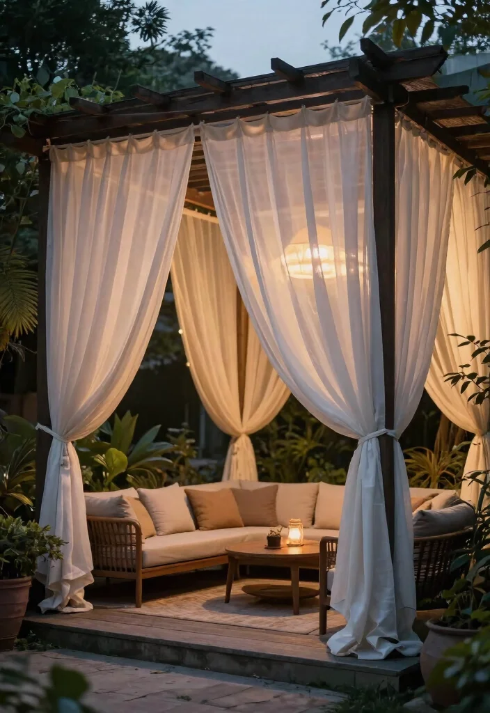12 Best Awning Ideas to Enhance Your Outdoor Living 10. Pergola Shades and Drapery 0