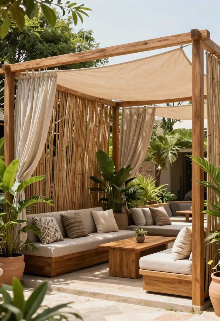 12 Best Awning Ideas to Enhance Your Outdoor Living 12. Shade Structures with Windbreaks 0