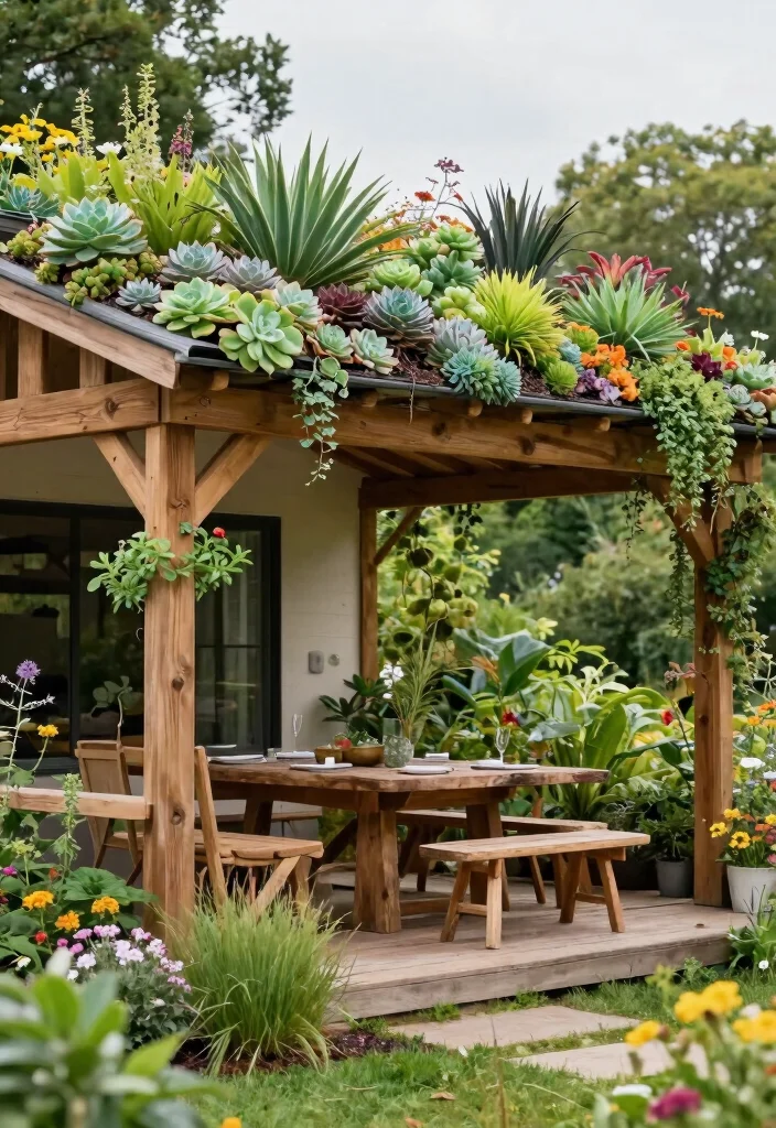 12 Best Awning Ideas to Enhance Your Outdoor Living 2. Green Roof Awnings 0