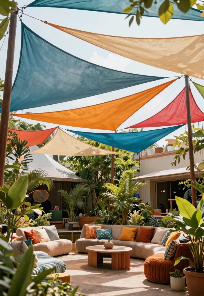 12 Best Awning Ideas to Enhance Your Outdoor Living 4. Fabric Shade Sails 0