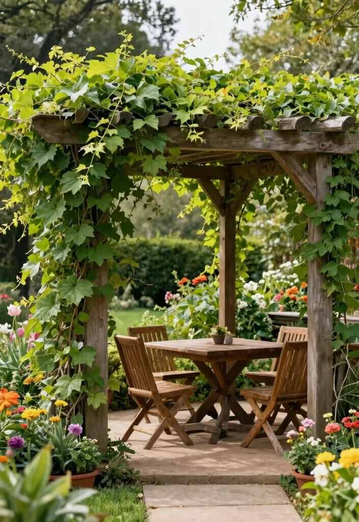 12 Best Awning Ideas to Enhance Your Outdoor Living 6. Pergola with Climbing Plants 0