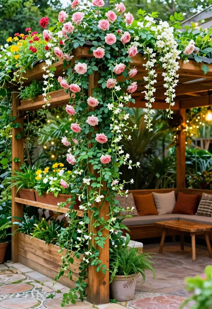 12 Enchanting Garden Awning Ideas for a Private Sanctuary 1. Lush Vertical Garden Awnings 0