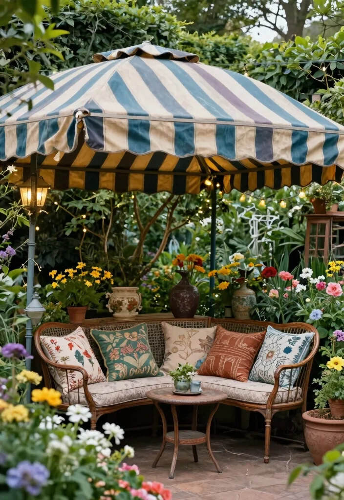 12 Enchanting Garden Awning Ideas for a Private Sanctuary 10. Vintage Awning Styles for Character 0