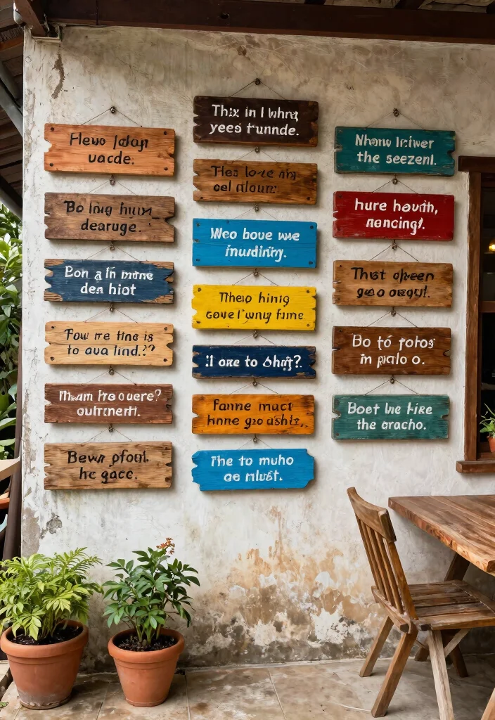 12 Stunning Patio Wall Decor Ideas to Personalize Your Space 4. Rustic Wooden Signs 0