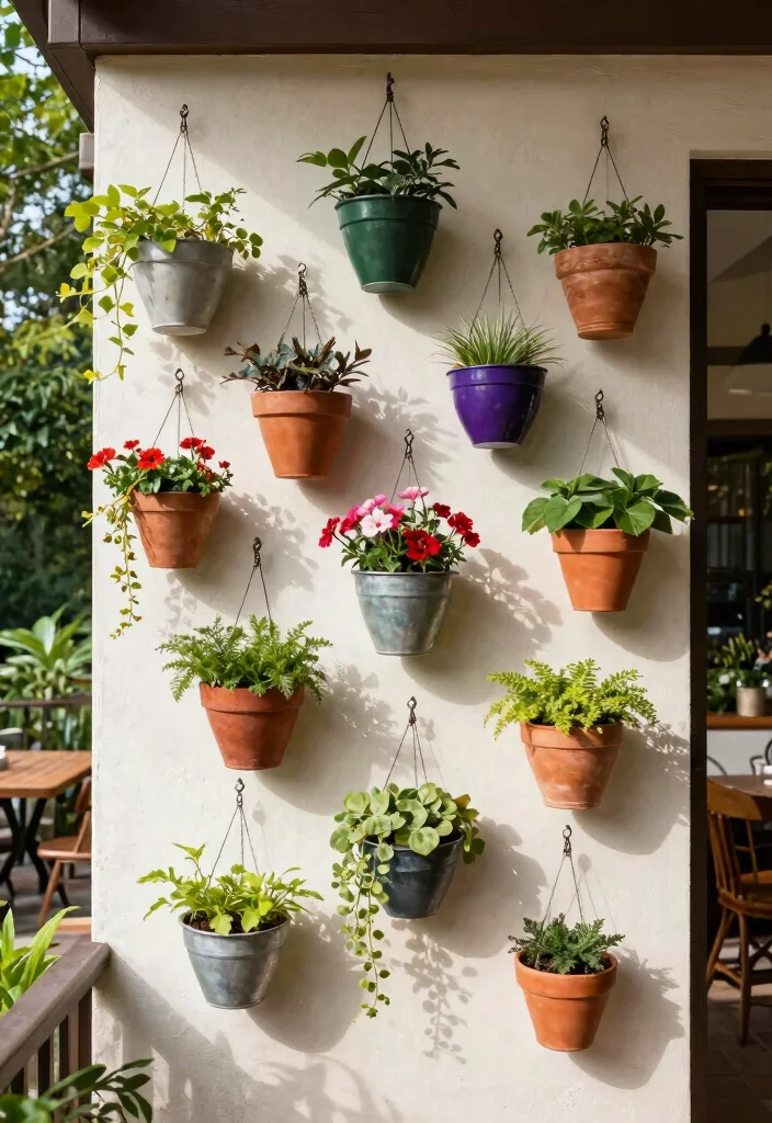 12 Stunning Patio Wall Decor Ideas to Personalize Your Space 5. Hanging Planters 0