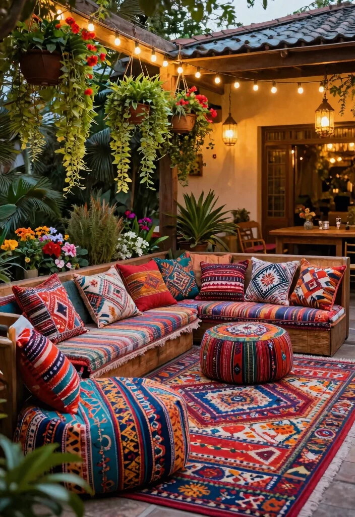 13 Contemporary Cement Patio Ideas and Decor Transformations 2. Boho Chic Vibes 0