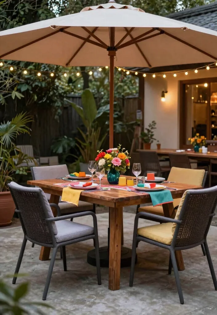 13 Contemporary Cement Patio Ideas and Decor Transformations 9. Cozy Outdoor Dining 0