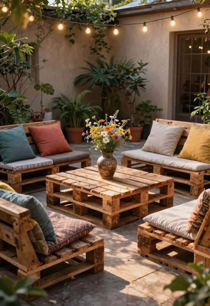 13 Timeless Rustic Patio Decor Ideas for a Farmhouse Vibe 1. Wooden Pallet Furniture 0