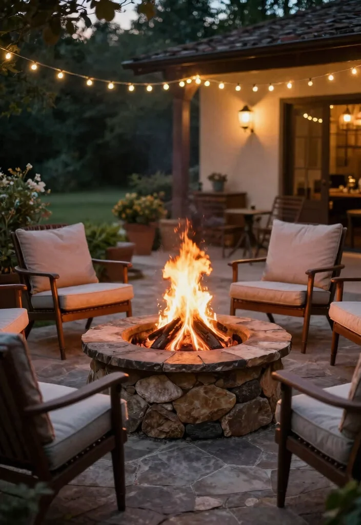 13 Timeless Rustic Patio Decor Ideas for a Farmhouse Vibe 10. Rustic Fire Pit 0