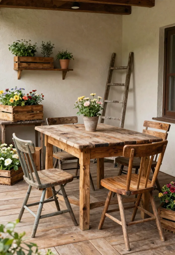 13 Timeless Rustic Patio Decor Ideas for a Farmhouse Vibe 5. Rustic Wood Accents 0