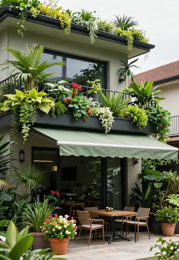 15 Beautiful Backyard Awning Ideas for Every Home Style 11. Green Roof Awnings 0
