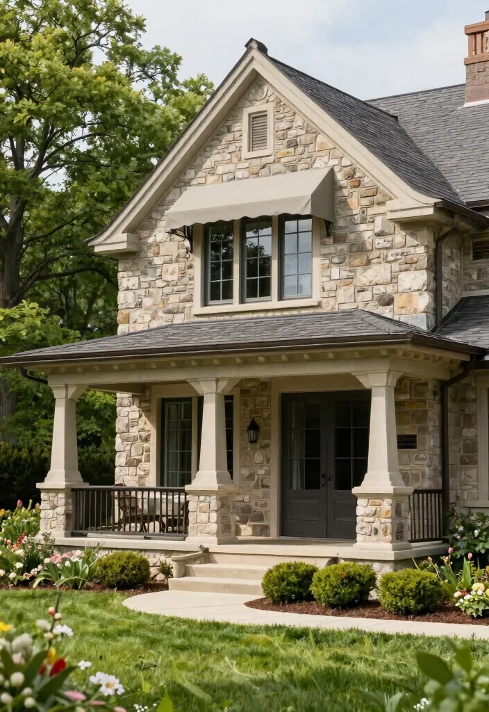 15 Beautiful Backyard Awning Ideas for Every Home Style 14. Classic Stone Awnings 0