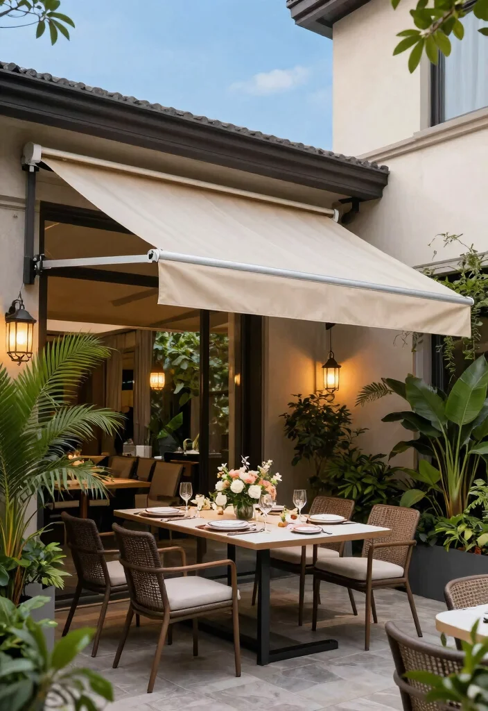 15 Beautiful Backyard Awning Ideas for Every Home Style 2. Retractable Awnings 0
