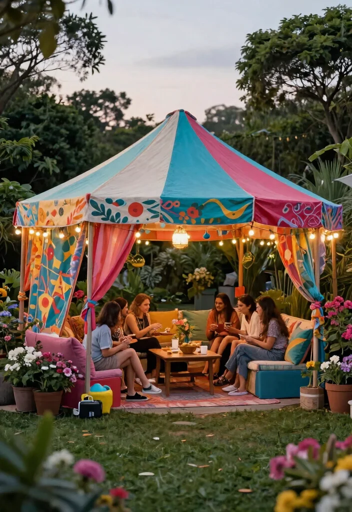 15 Beautiful Backyard Awning Ideas for Every Home Style 4. Fabric Canopy Tents 0