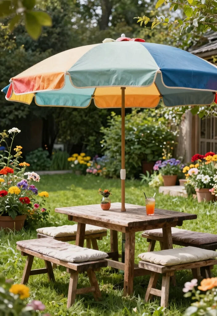 15 Beautiful Backyard Awning Ideas for Every Home Style 7. Garden Umbrellas 0