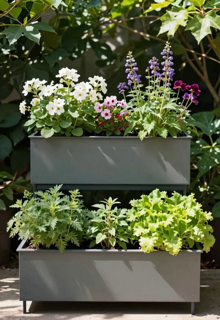 15 Creative Window Planter Box Ideas for a DIY Look 4. Tiered Planter Box 0