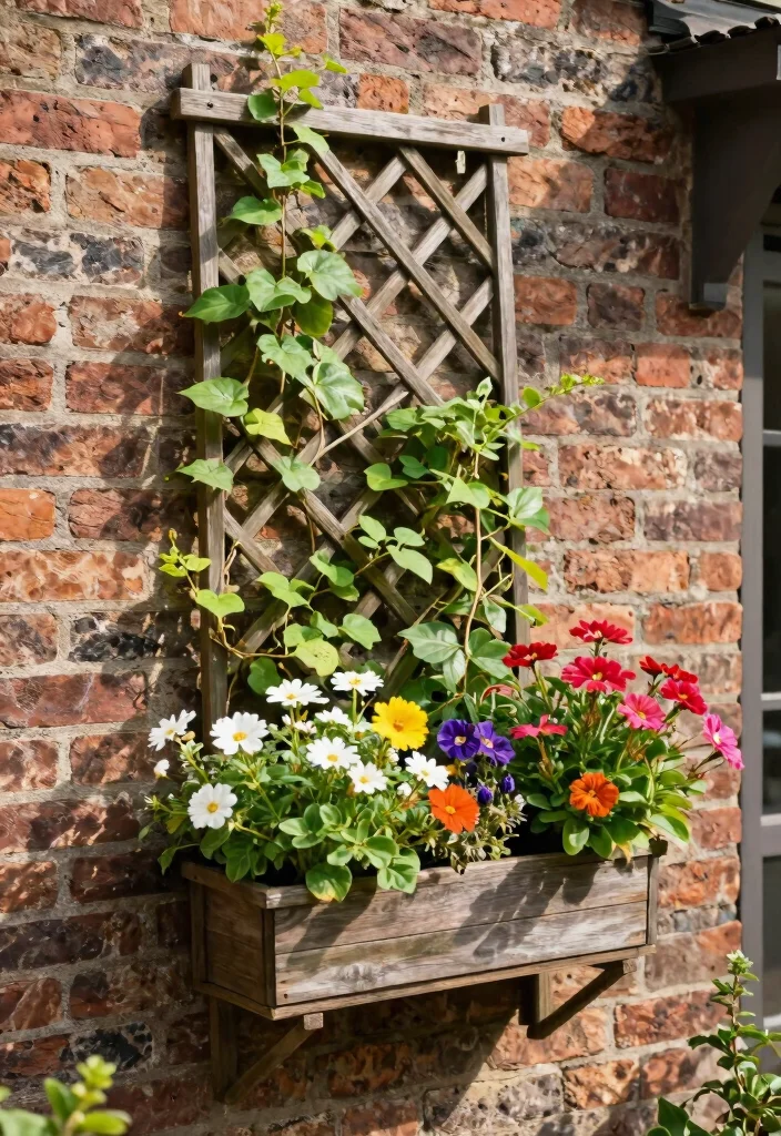 15 Creative Window Planter Box Ideas for a DIY Look 5. Window Box with Trellis 0