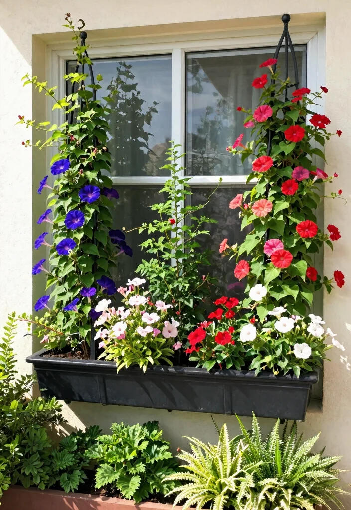15 Most Colorful Window Box Ideas to Brighten Your Day 10. Dramatic Vertical Gardening 0