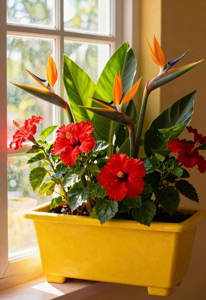15 Most Colorful Window Box Ideas to Brighten Your Day 3. Tropical Paradise 0
