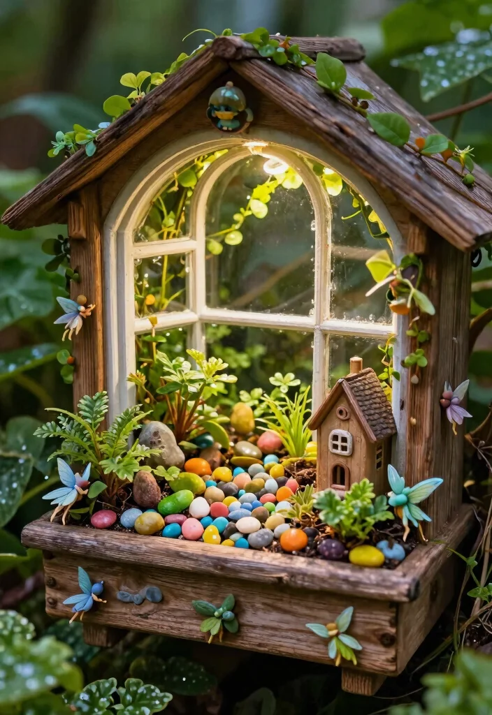 15 Most Colorful Window Box Ideas to Brighten Your Day 6. Whimsical Fairy Garden 0