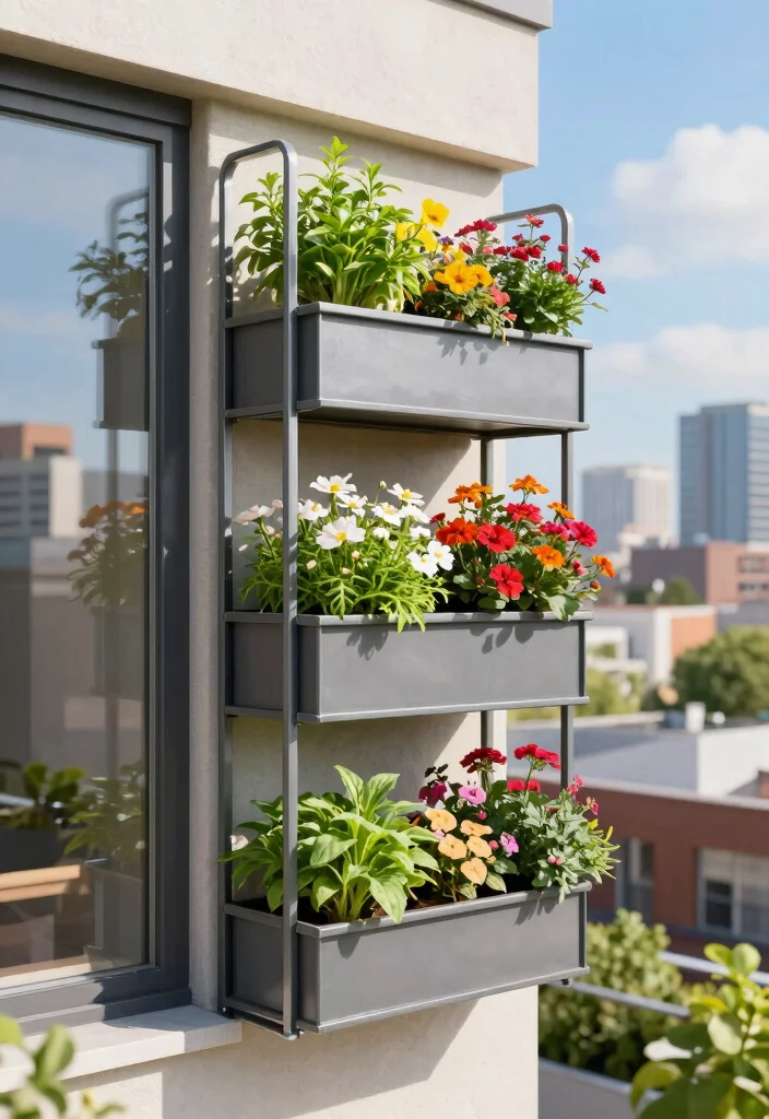 15 Stunning Window Flower Box Ideas for Instant Curb Appeal 2. Vertical Garden Flower Box 0