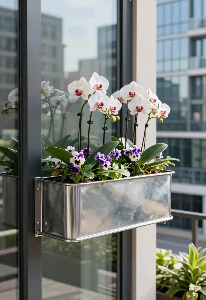 15 Stunning Window Flower Box Ideas for Instant Curb Appeal 5. Elegant Metal Flower Boxes 0