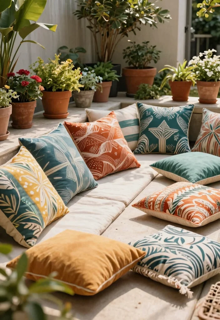 15 Trendy Patio Furniture Decor Ideas for Maximum Comfort 11. Eco Friendly Cushions and Throws 0