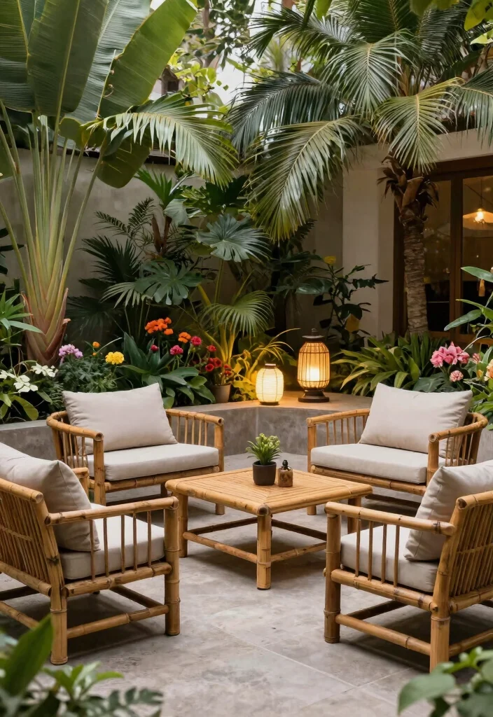 15 Trendy Patio Furniture Decor Ideas for Maximum Comfort 7. Bamboo Furniture Sets 0