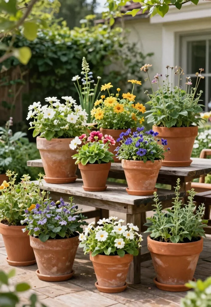 15 Trendy Patio Furniture Decor Ideas for Maximum Comfort 8. Terracotta Planters as Decor 0