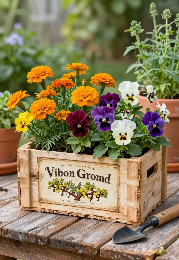 9 Rustic Vintage Window Box Ideas with Antique Flair 5. Vintage Wine Crates