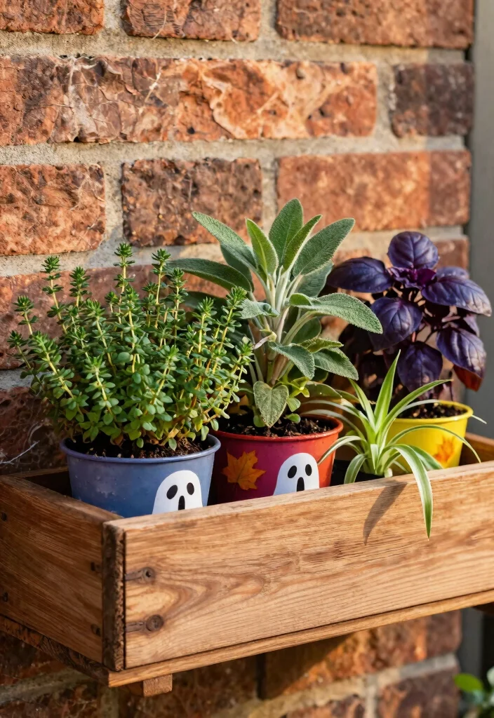 9 Spooky Halloween Window Box Ideas for Fun 3. Halloween Herb Garden