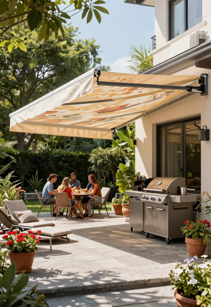 5 Best Grill Awning Ideas for the Perfect BBQ Station 1. Retractable Awnings for Versatile Use 0