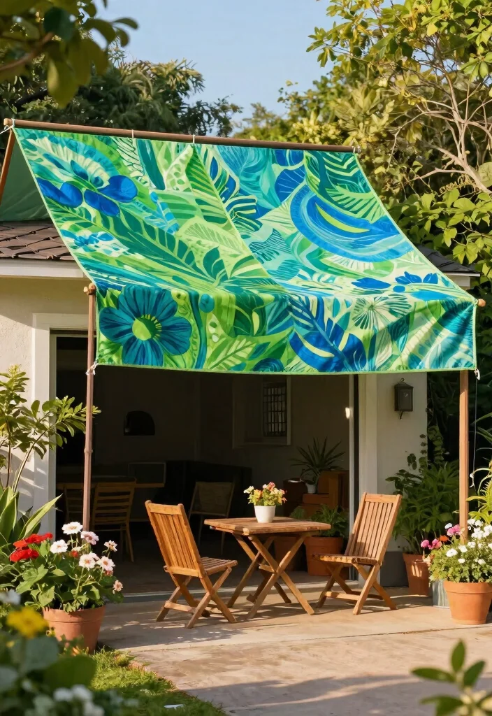 5 Modern Garage Awning Ideas for a Polished Home Exterior 2. Eco Friendly Fabric Canopy 0
