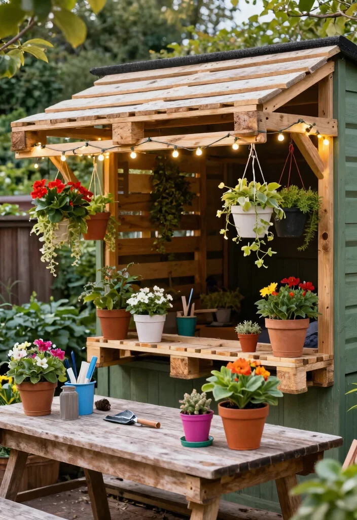 6 Clever Shed Awning Ideas to Maximize Your Workspace 5. DIY Pallet Awning 0
