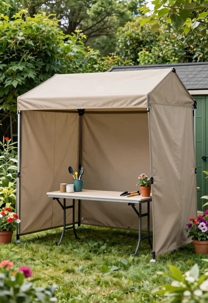 6 Clever Shed Awning Ideas to Maximize Your Workspace 6. Fabric Canopies with Side Panels 0