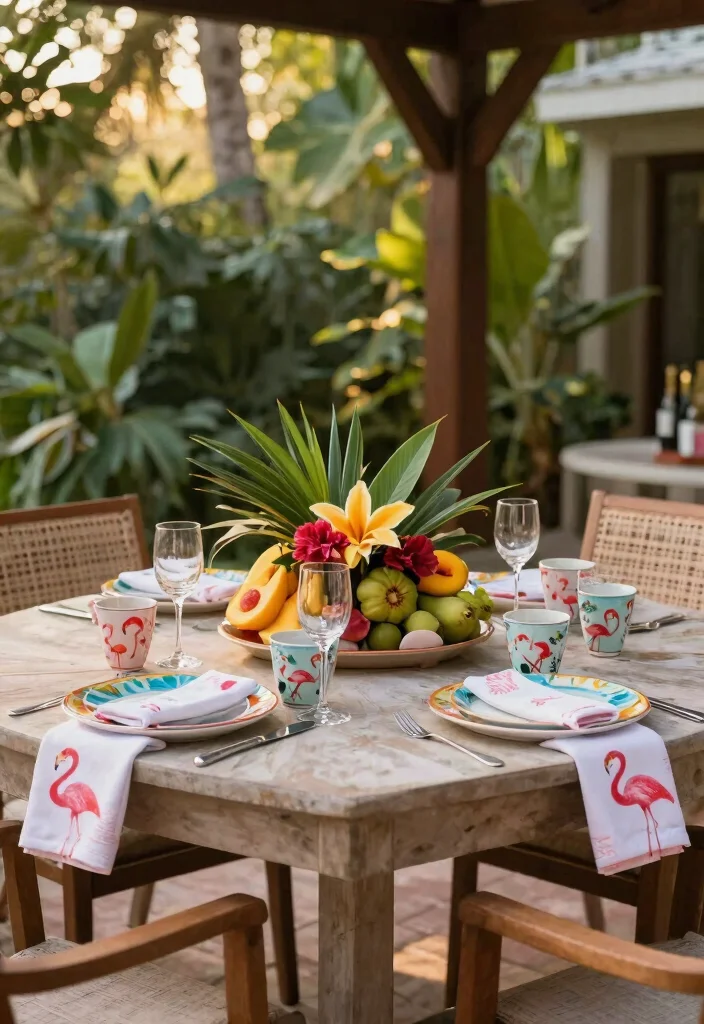 6 Fun Flamingo Patio Decor Ideas for Tropical Fun 4. Flamingo Tableware 0
