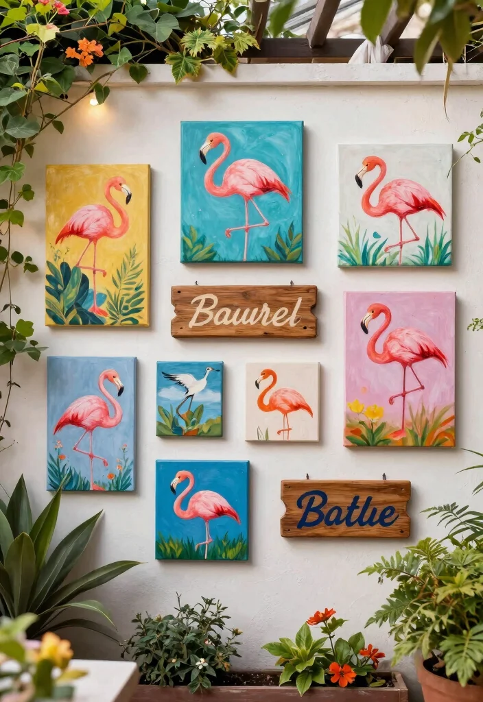 6 Fun Flamingo Patio Decor Ideas for Tropical Fun 5. Flamingo Wall Art 0