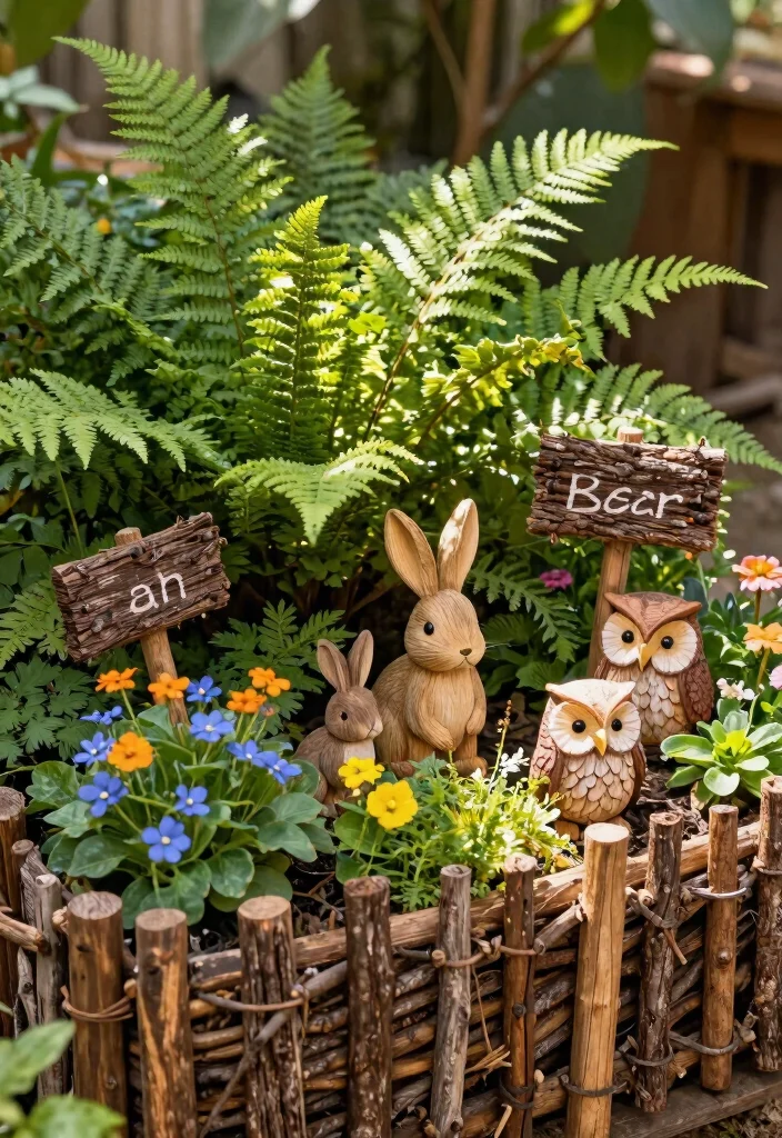6 Magical Window Box Fairy Garden Ideas for Kids 2. Woodland Creatures Theme 0
