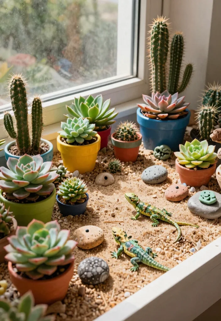 6 Magical Window Box Fairy Garden Ideas for Kids 6. Desert Oasis Fairy Garden 0