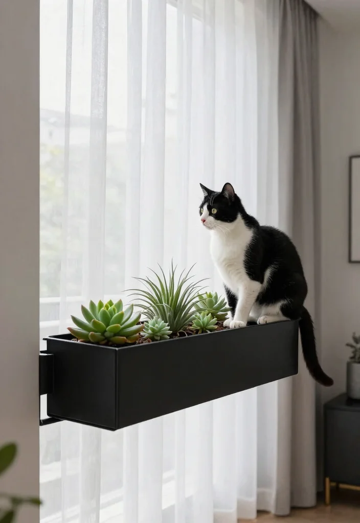 6 Safe DIY Cat Window Box Ideas Your Pet Will Love 3. Modern Minimalist Box 0