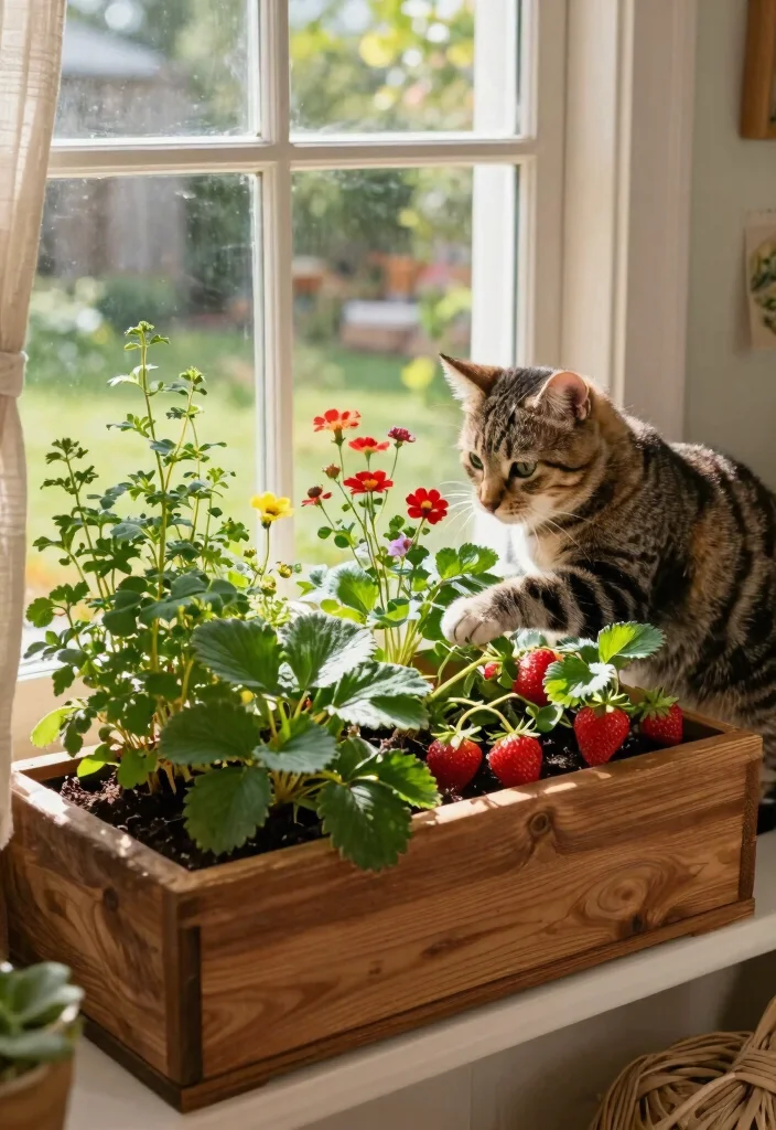 6 Safe DIY Cat Window Box Ideas Your Pet Will Love 6. Edible Cat Garden Window Box 0