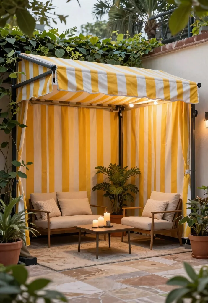 6 Space Saving Corner Awning Ideas for Small Patios 2. Stylish Canopy Solutions 0