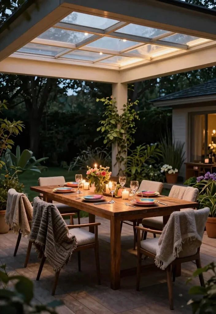 6 Unique Skylight Patio Decor Ideas for Light 5. Outdoor Dining Under the Stars 0