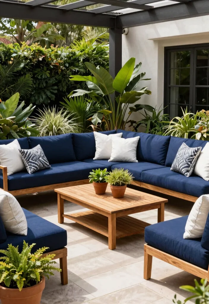 7 Chic Navy Blue Outdoor Patio Decor Ideas for Any Yard 2. Stylish Navy Blue Patio Furniture 0