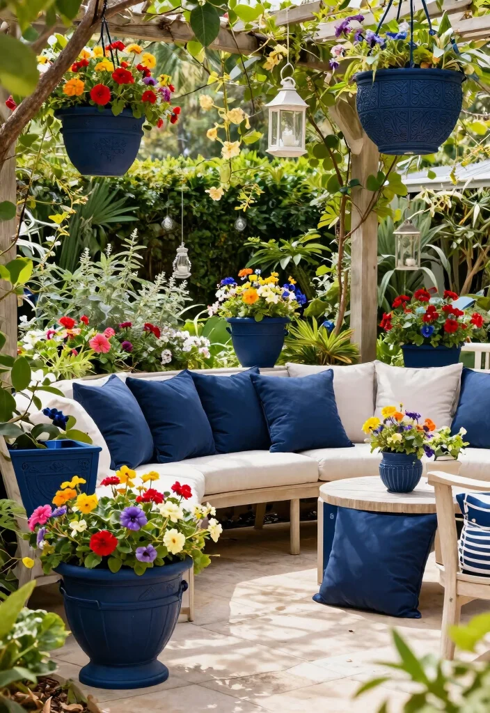 7 Chic Navy Blue Outdoor Patio Decor Ideas for Any Yard 4. Navy Blue Garden Accessories 0