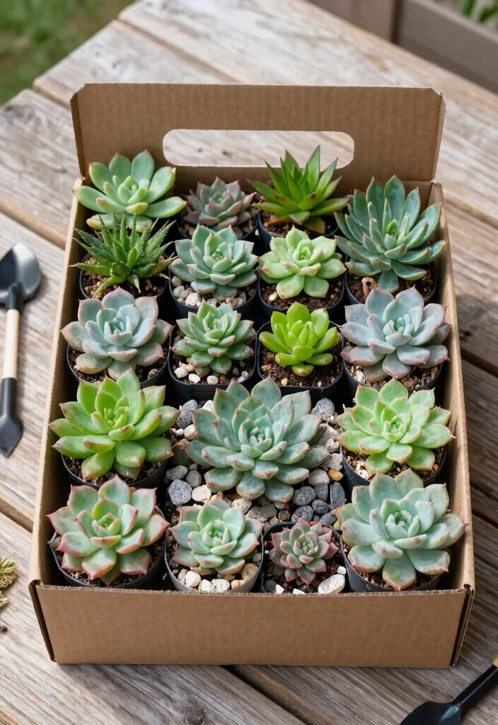7 Creative Gift Box with Window Ideas for Eco Friendly Plant Lovers 2. Succulent Collection Box 0
