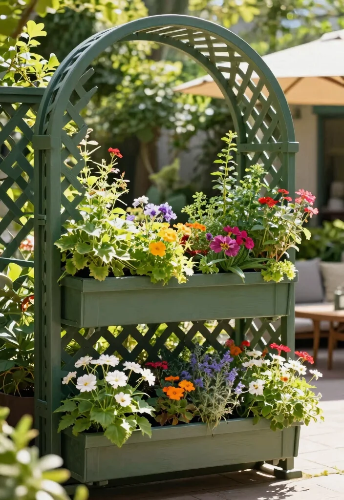 7 Creative Lattice Ideas for Patio Privacy 4. Lattice Fence with Integrated Planters 0