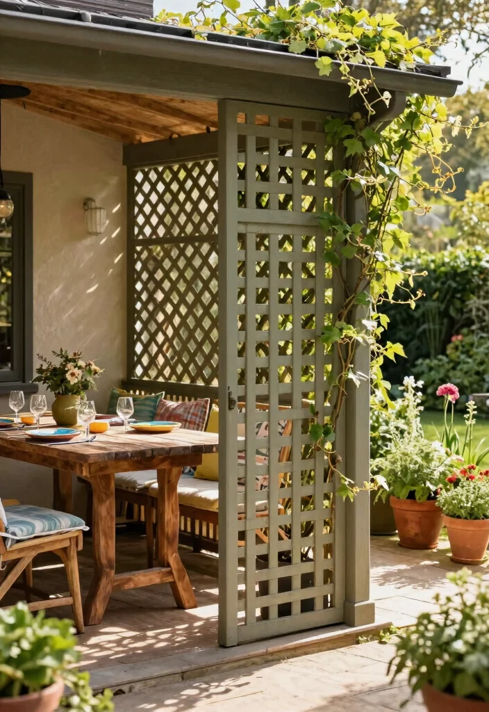 7 Creative Lattice Ideas for Patio Privacy 6. Lattice Divider for Separate Spaces 0