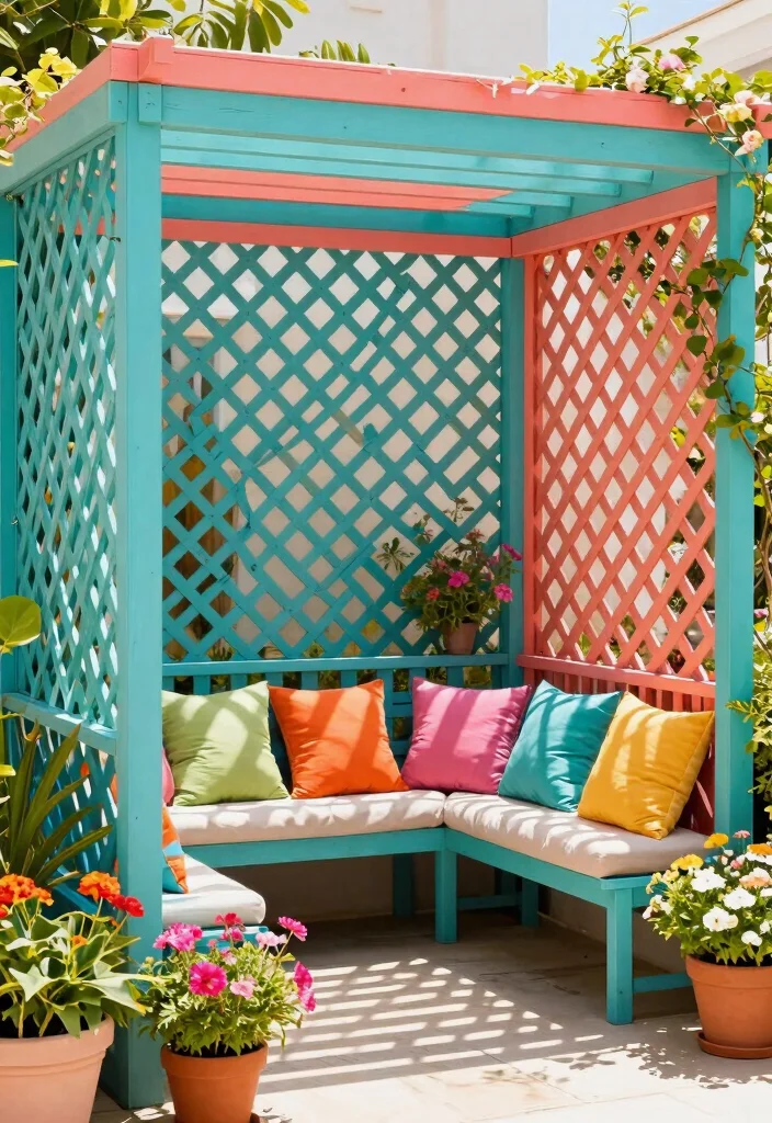 7 Creative Lattice Ideas for Patio Privacy 7. Colorful Lattice Enhancements 0